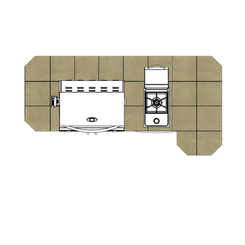 Cal Flame Avalon Q 8 Ft. L-Shaped BBQ Grill Island - BBK820