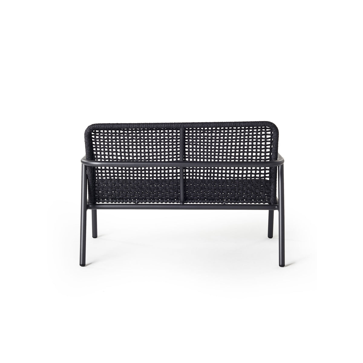 Presidio Aluminum Loveseat with Woven Rope in Charcoal