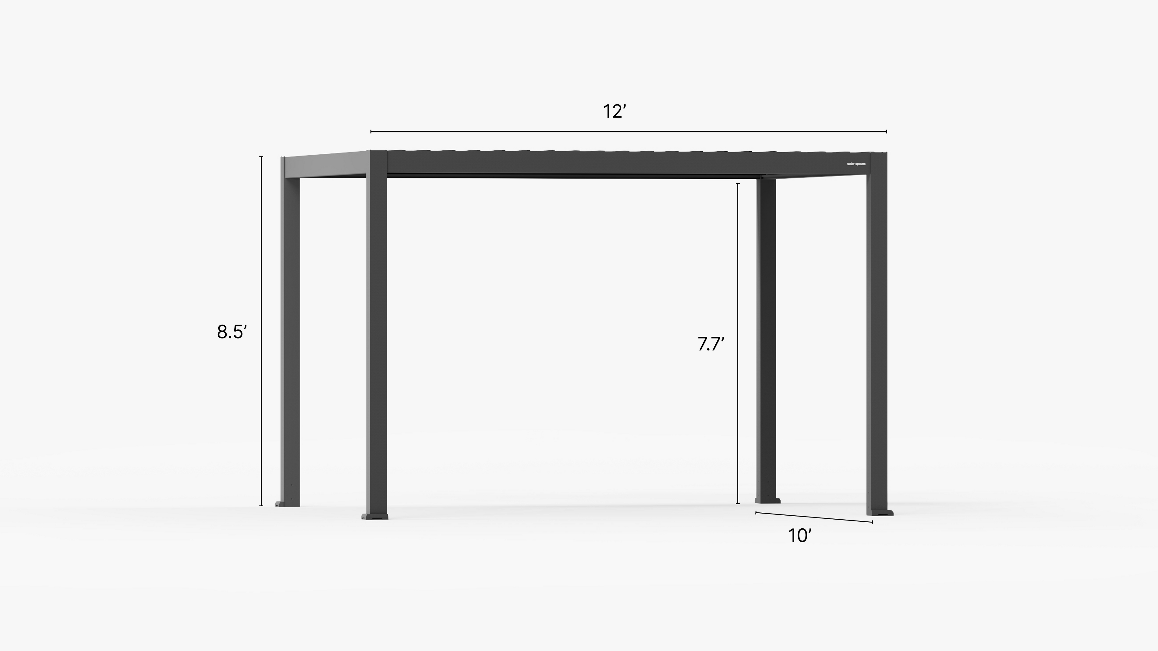 Outer Pergola 10' x 12' Adjustable Louvered Aluminum