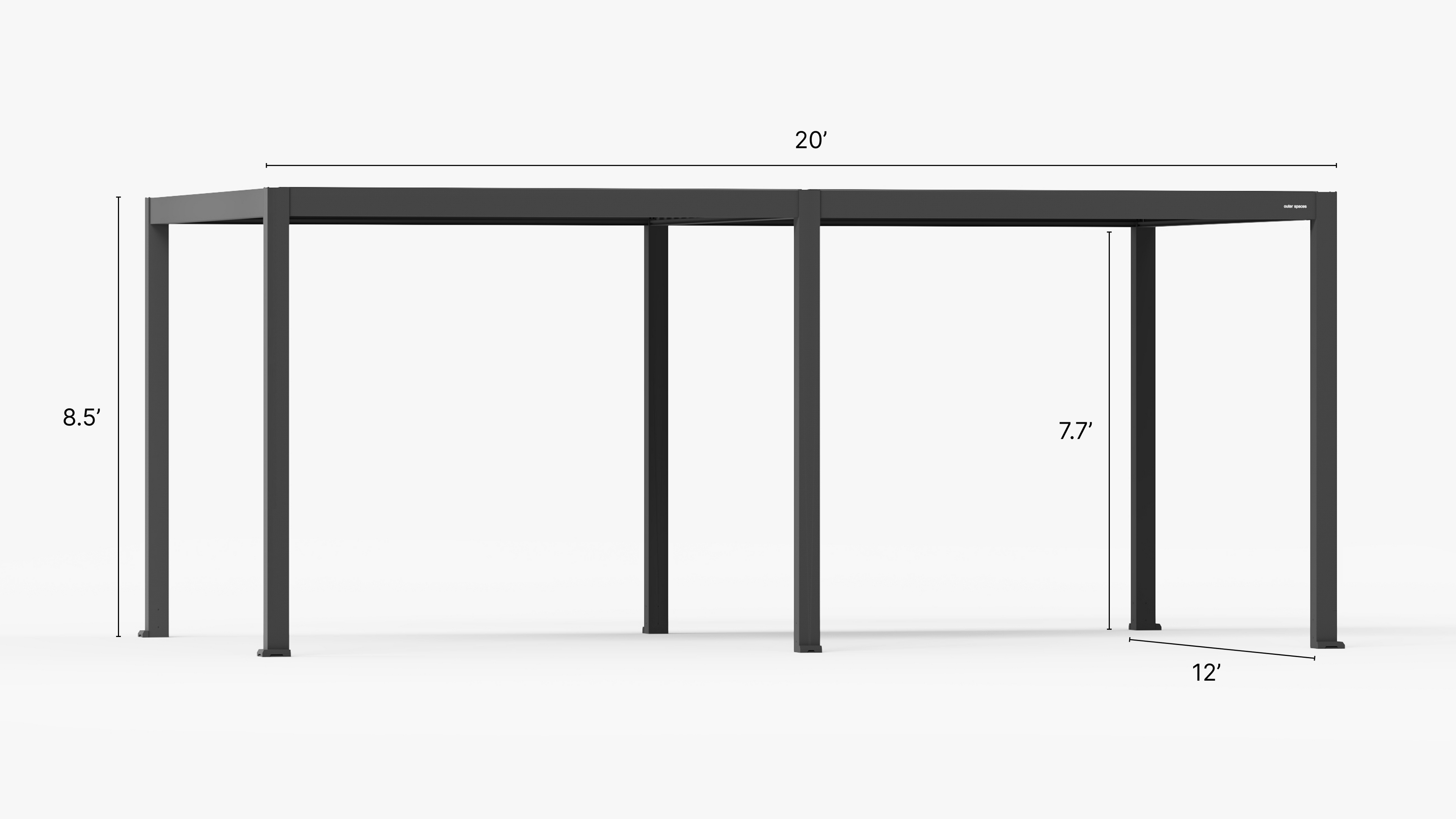 Outer Pergola 12' x 20' Adjustable Louvered Aluminum