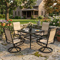 Lume Textilene Outdoor Dining Set, 5-Piece, Full Swivel