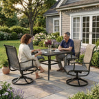 Lume Textilene Outdoor Dining Set, 5-Piece, Full Swivel