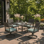 Weave Outdoor Dining Set, 5-Piece, Full Swivel