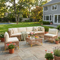 Axis 70.2" Boho Outdoor Sectional Set, 7-Piece