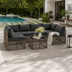 Axis 104.8" Modern Outdoor Sectional Set, 7-Piece