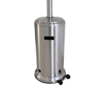 48000 Btus Stainless Steel Propane Standing Patio Heater with Wheels, Gray
