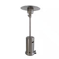48000 Btus Stainless Steel Propane Standing Patio Heater with Wheels, Gray