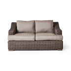 Carmel All-Weather Wicker Loveseat with Scooped Arms Brown