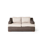Carmel All-Weather Wicker Loveseat with Scooped Arms Brown