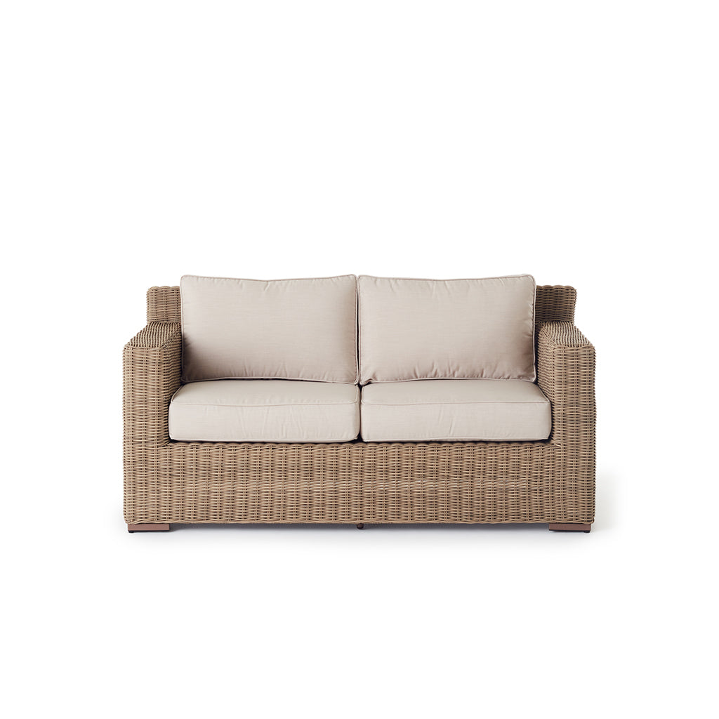 Sausalito All-Weather Wicker Outdoor Loveseat in Natural Finish