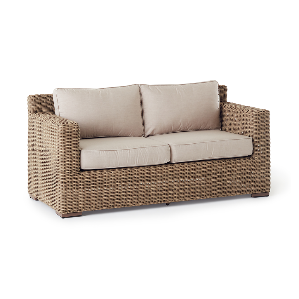 Sausalito All-Weather Wicker Outdoor Loveseat in Natural Finish