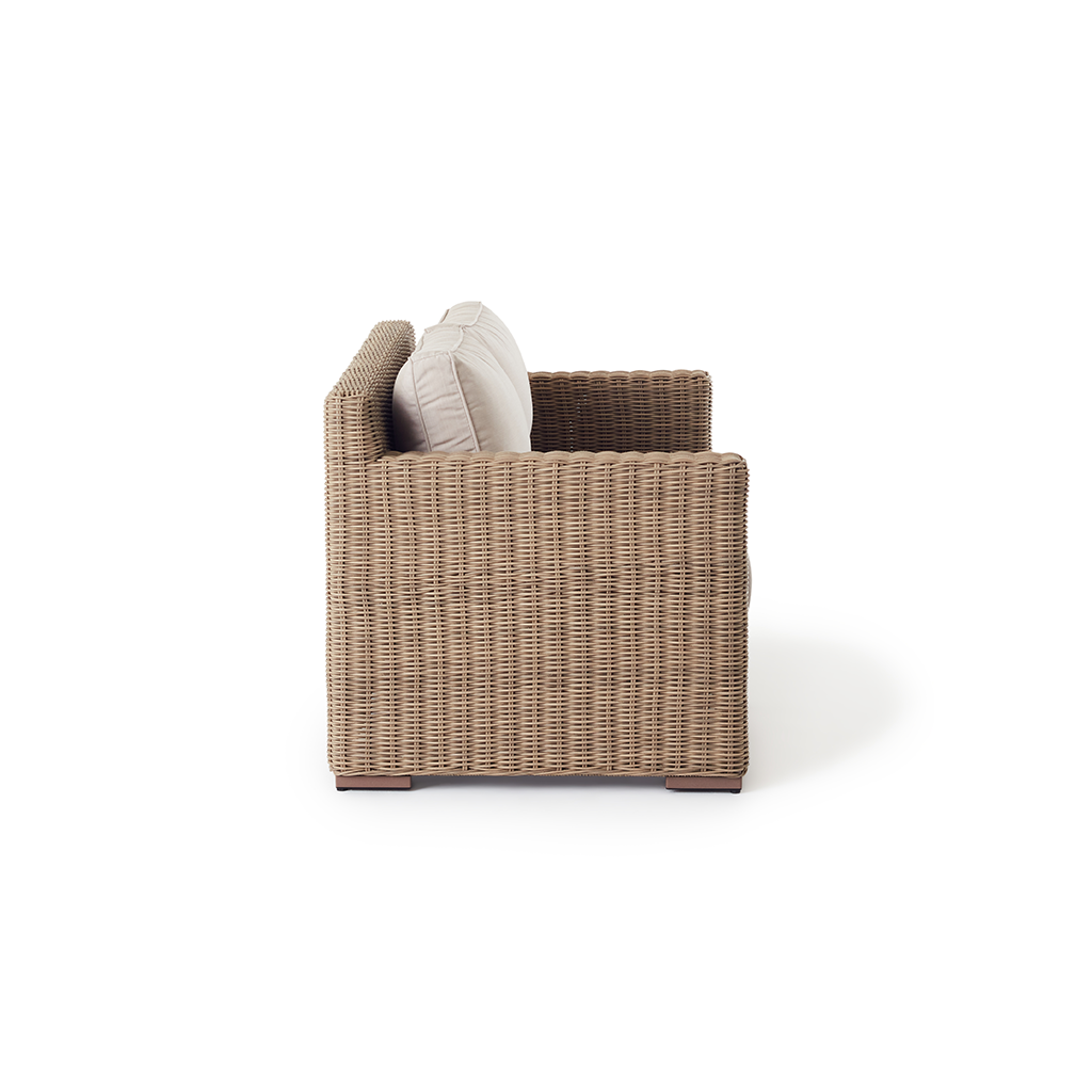 Sausalito All-Weather Wicker Outdoor Loveseat in Natural Finish