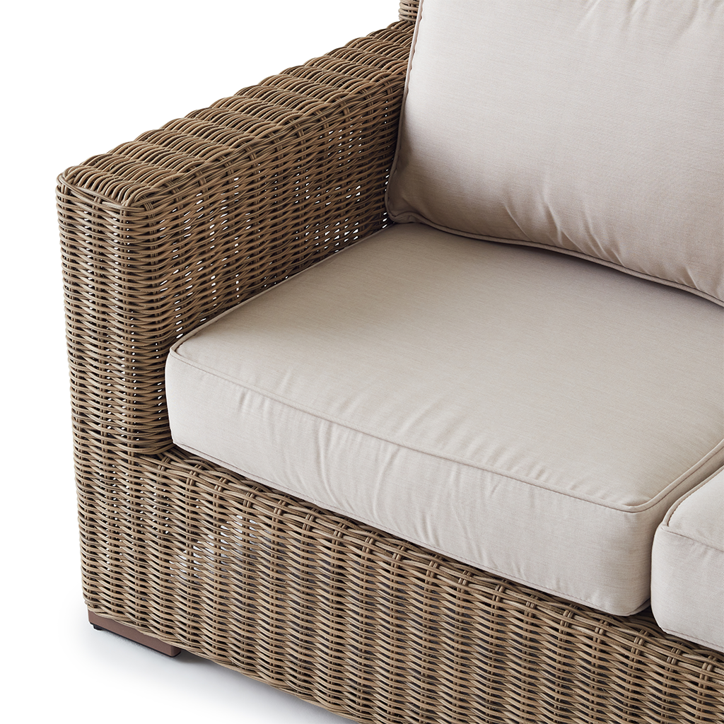 Sausalito All-Weather Wicker Outdoor Loveseat in Natural Finish