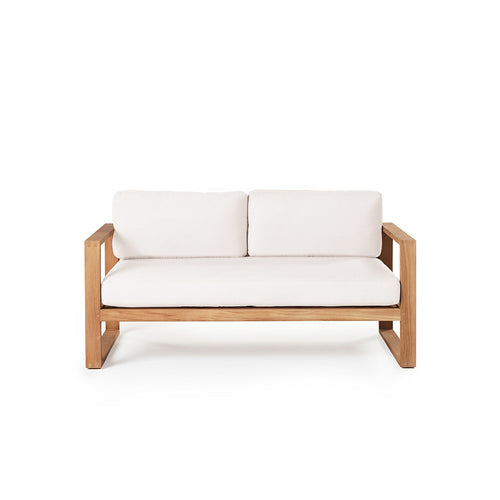 Belvedere Outdoor Loveseat in Natural Teak Wood Low Profile
