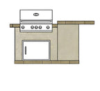Cal Flame Kauai Q 4 Ft. L-Shaped BBQ Grill Island - BBK402