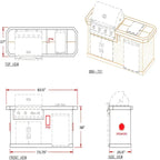 Cal Flame Pacifica Q 7 Ft. BBQ Grill Island - BBK701
