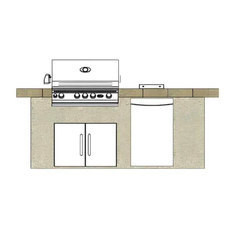 Cal Flame Avalon Q 8 Ft. L-Shaped BBQ Grill Island - BBK820