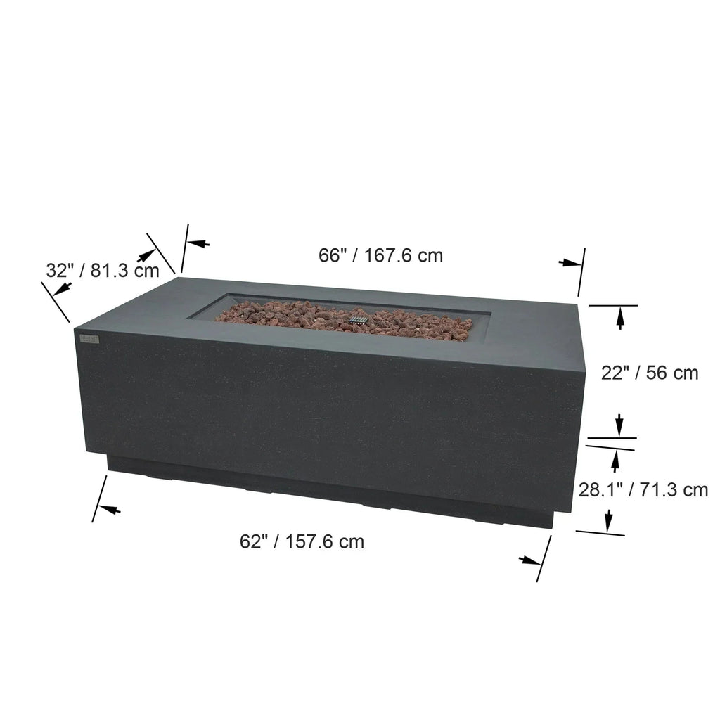 Elementi Andes Fire Table - Dark Gray