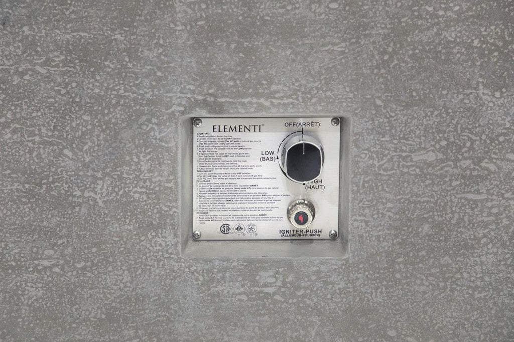 Elementi Andes Fire Table - Light Gray