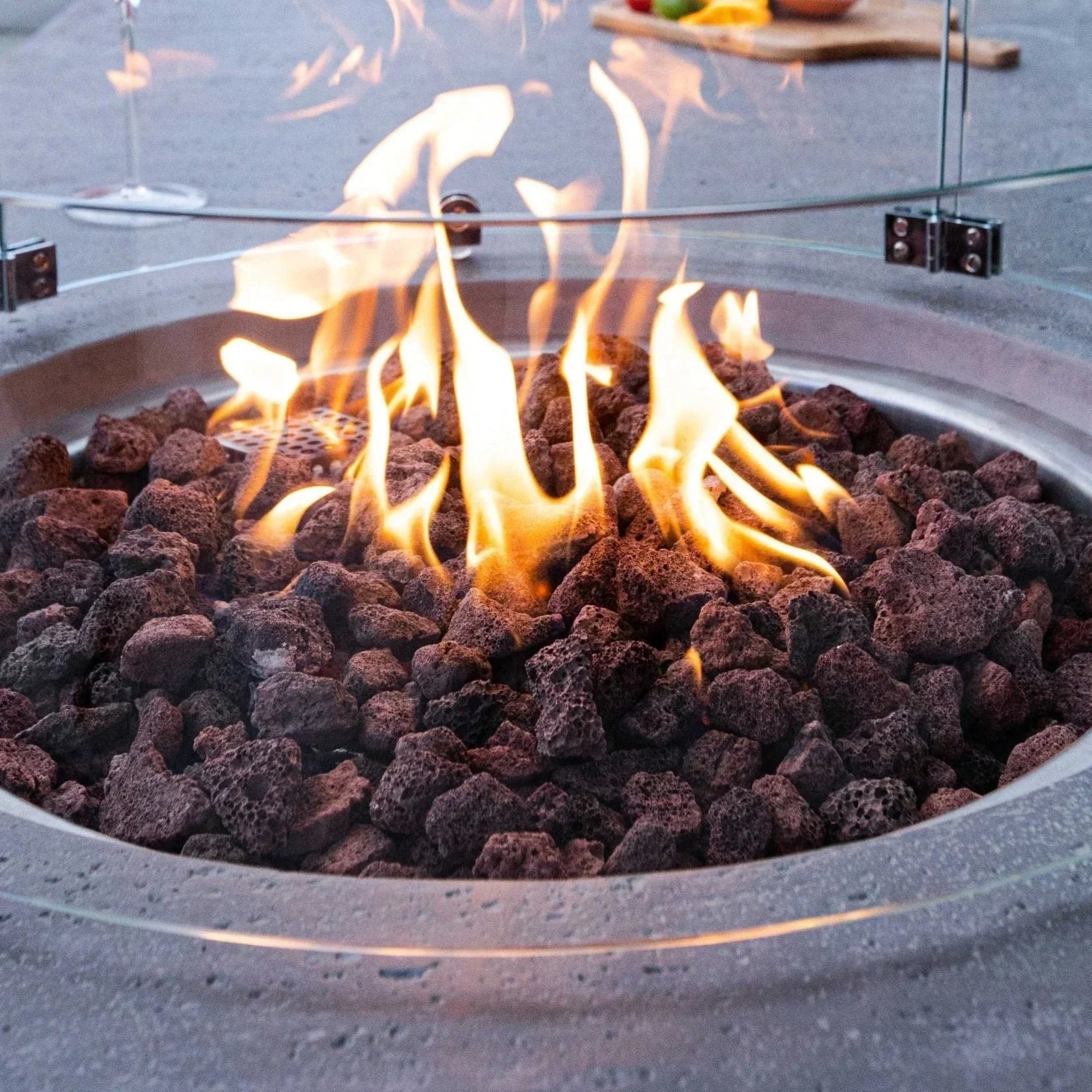 Elementi Metropolis Fire Pit Table - Light Gray
