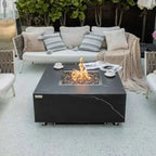 Elementi Plus Sofia 40" Marble Porcelain Fire Table - Bulgaria Black