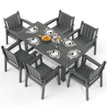 Corex HDPE Outdoor Dining Set, 7-Piece, Gray