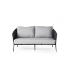 Olema Outdoor Loveseat with Charcoal Aluminum and Woven Rope