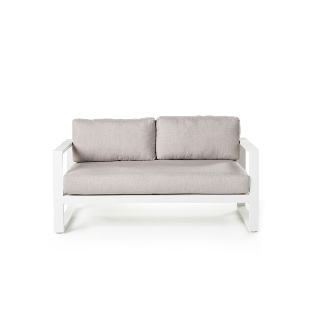 Belvedere Loveseat Outdoor Furniture Aluminum Frame White Finish