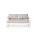 Belvedere Loveseat Outdoor Furniture Aluminum Frame White Finish