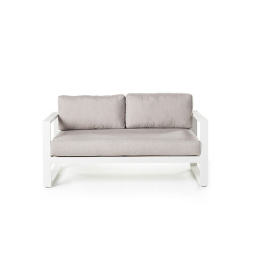 Belvedere Loveseat Outdoor Furniture Aluminum Frame White Finish