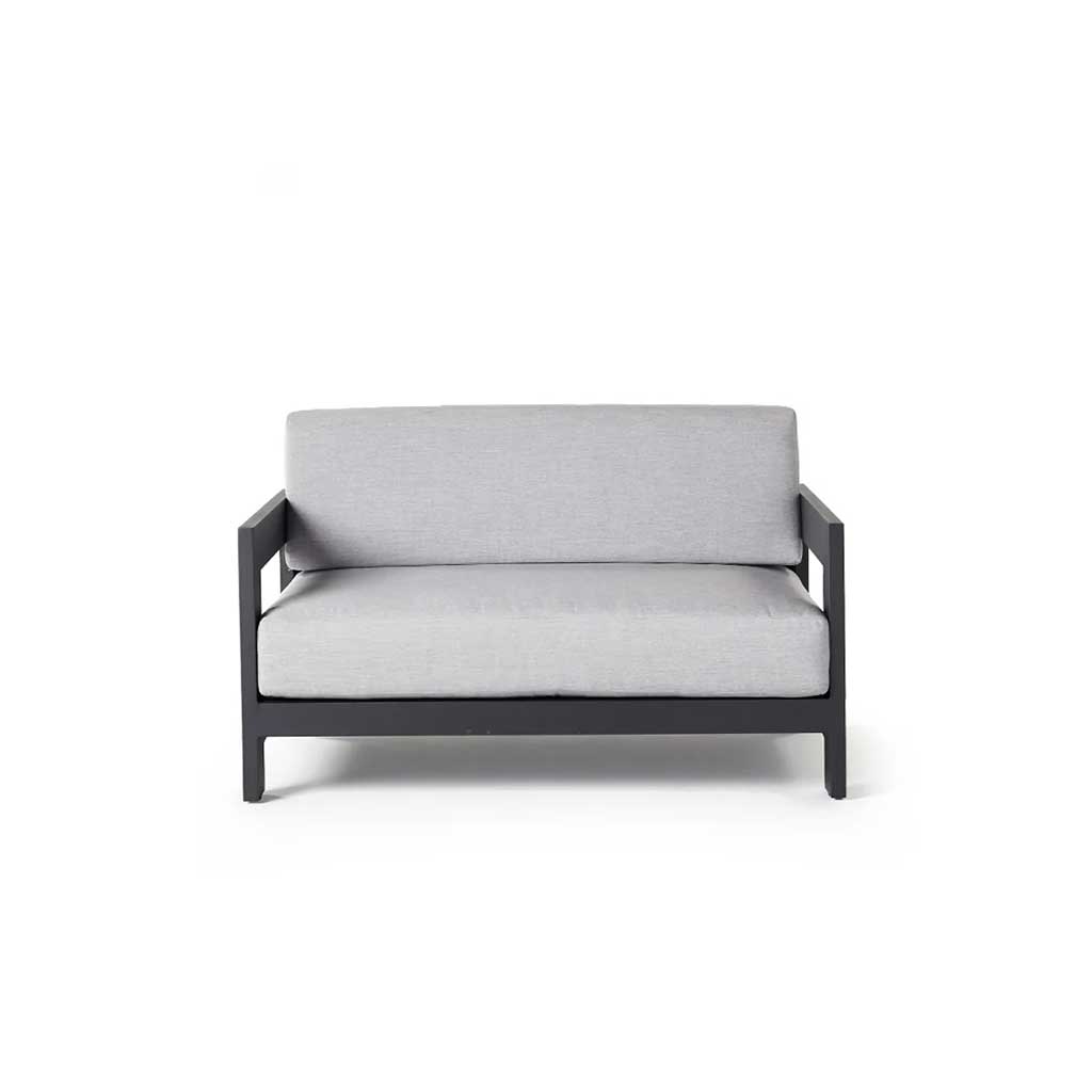 Tiburon Charcoal Aluminum Loveseat for Outdoor Patio Seating