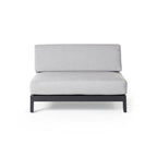 Tiburon Sectional Armless Loveseat in Charcoal Aluminum