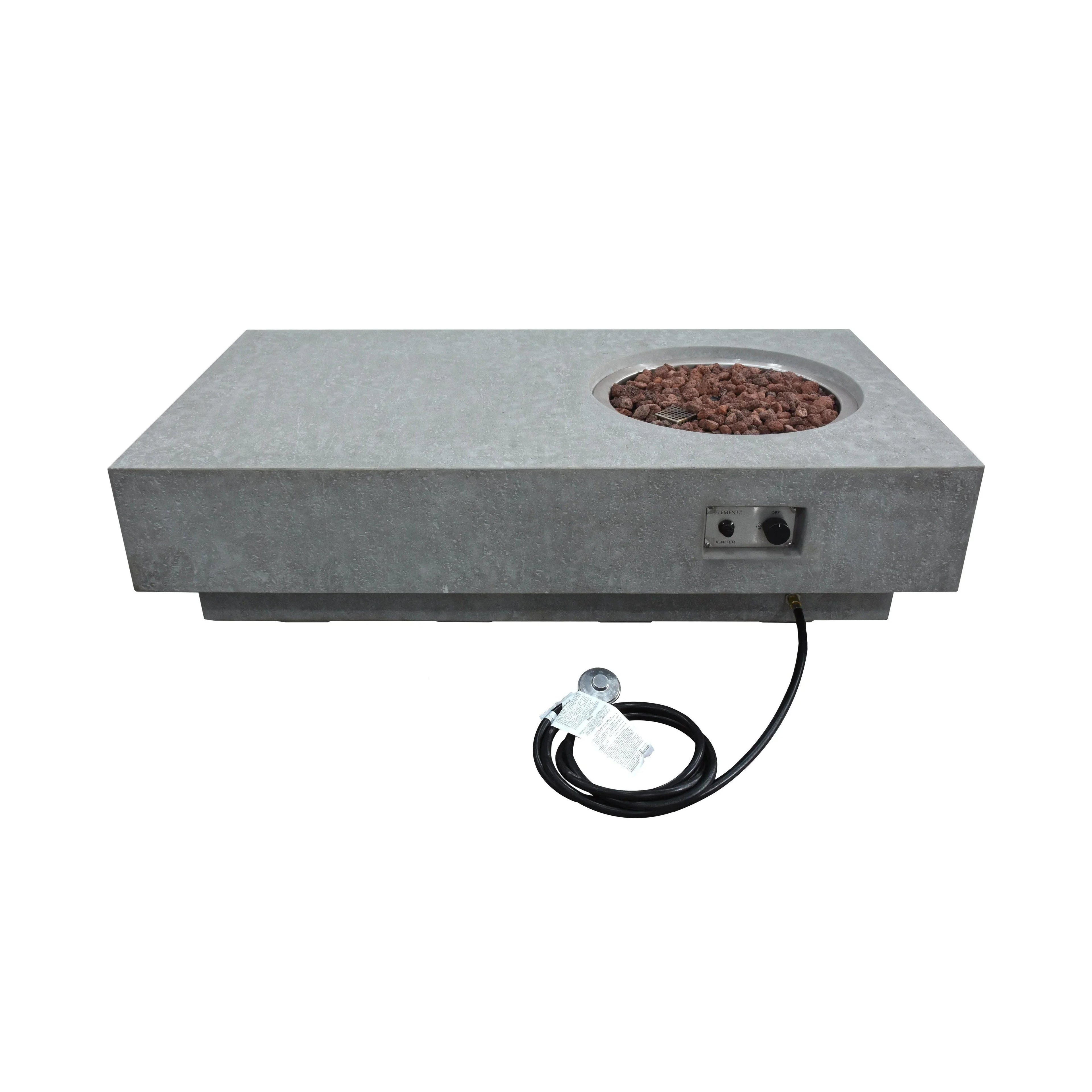 Elementi Metropolis Fire Pit Table - Light Gray