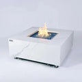 Elementi Plus Bianco 40" Marble Porcelain Fire Table - Bianco White