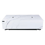 Carrara Outdoor Bianco White Fire Pit Table - Select Fuel Type
