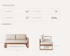 Belvedere Left Arm Teak Outdoor Sectional Sofa