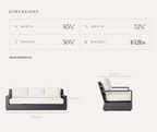 Sonora Sofa Charcoal Aluminum Outdoor Seating