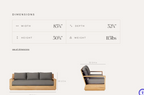 Sonora Teak Outdoor Sofa Natural Finish