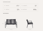 Diablo Loveseat Sculpted Aluminum Frame with Flat Woven Rope
