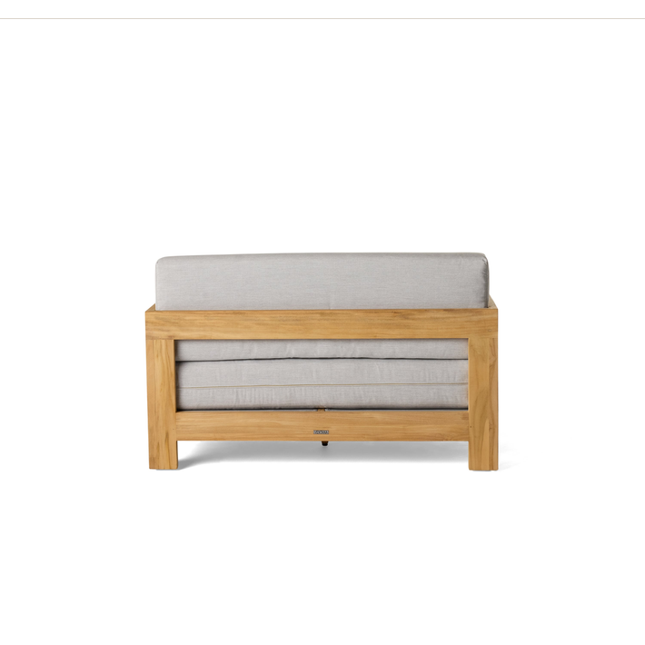 Tiburon Solid Teak Outdoor Loveseat With Wedge Cushions
