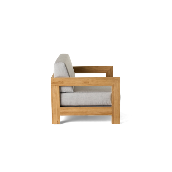 Tiburon Solid Teak Outdoor Loveseat With Wedge Cushions