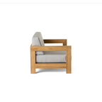 Tiburon Solid Teak Outdoor Loveseat With Wedge Cushions