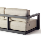 Vista Modern Aluminum Loveseat with Charcoal Frame Cushion Seating