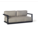 Vista Modern Aluminum Loveseat with Charcoal Frame Cushion Seating