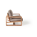 Nicasio Teak Loveseat with Sunbrella Cushions and Solid Frame