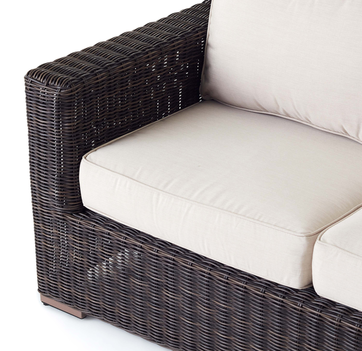 Sausalito All-Weather Wicker Outdoor Loveseat in Terra Finish