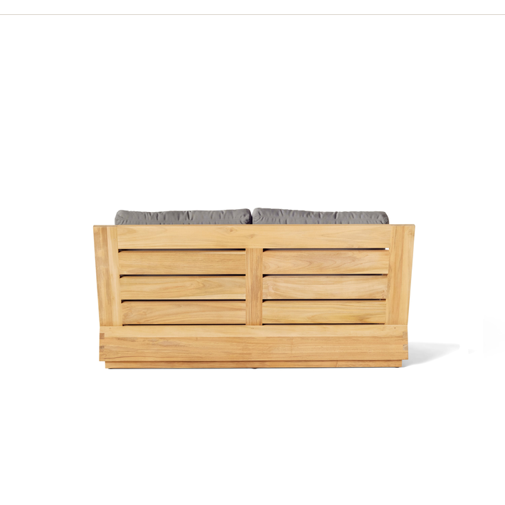 Sonora Teak Outdoor Loveseat with Natural Finish and Cushions