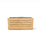 Sonora Teak Outdoor Loveseat with Natural Finish and Cushions