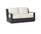 Sonora Modern Deep Seating Outdoor Loveseat with Charcoal Aluminum Frame