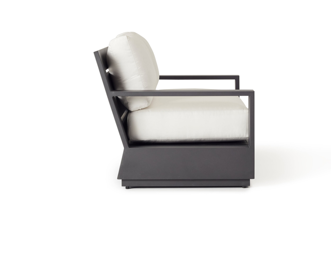 Sonora Modern Deep Seating Outdoor Loveseat with Charcoal Aluminum Frame